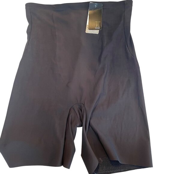 TC Fine Intimates Shapermint Hi Waist Thigh Slimmer Shapewear Black Sz 4X - Picture 1 of 4